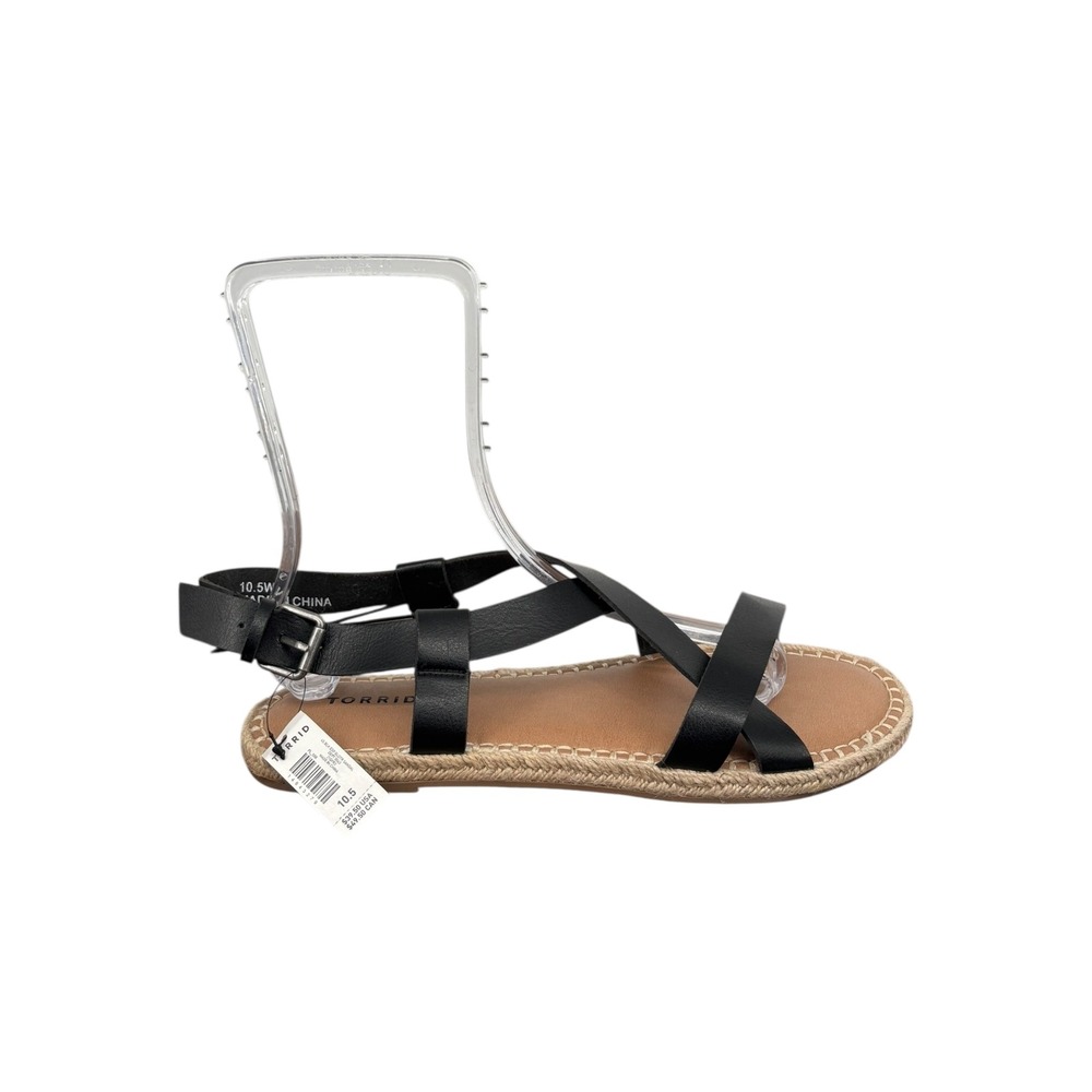 Torrid‎ Black Espadrille Slingback Sandals Women's Size 10.5 Wide